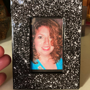 Affiche Parties scintillant Black Faux Selfie Frame Motif