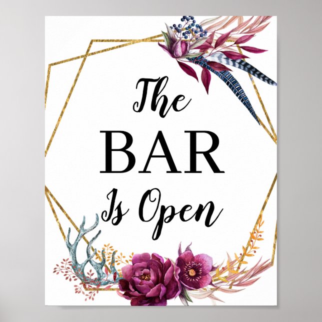 Affiche Parties scintillant Bourgogne Le Bar Est Ouvert Ba (Devant)