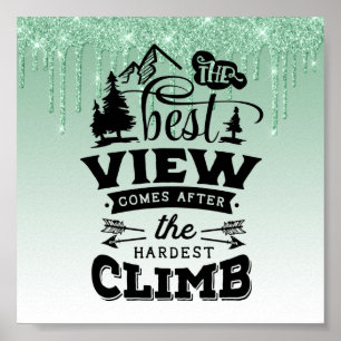 Affiche Parties scintillant de goutte verte Inspirational