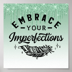 Affiche Parties scintillant de goutte verte Inspirational 