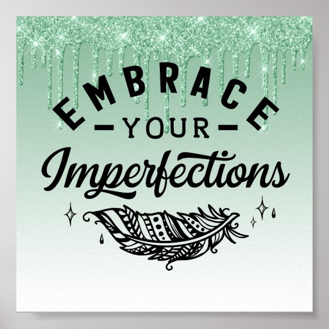 Affiche Parties scintillant de goutte verte Inspirational  (Devant)