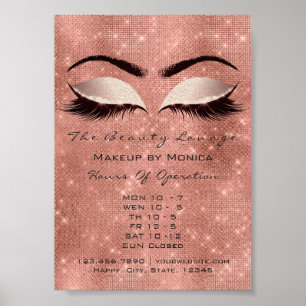 Affiche Parties scintillant de maquillage beauté Rose éti