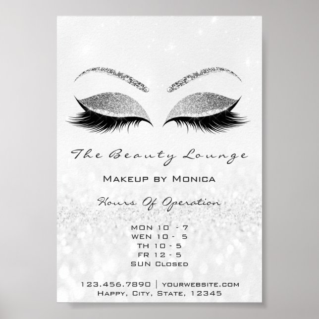 Affiche Parties scintillant de maquillage  de beauté Salon (Devant)