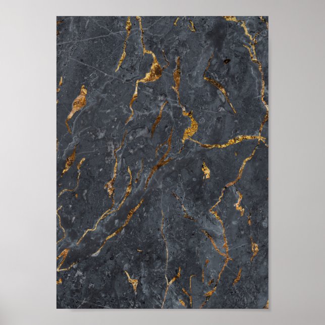 Affiche Parties scintillant de marbre géométrique (Devant)