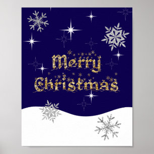 Affiche Parties scintillant de Noël simple et élégante