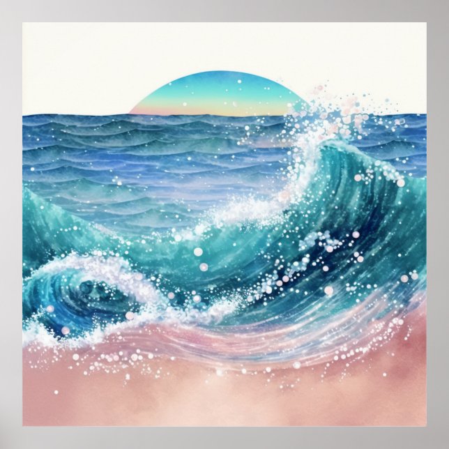 Affiche *~* Parties scintillant de sable de mer AP60 Vague (Devant)