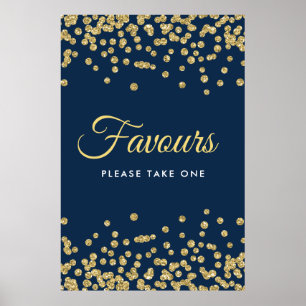 Affiche Parties scintillant d'or Confetti Mariage Faveurs 