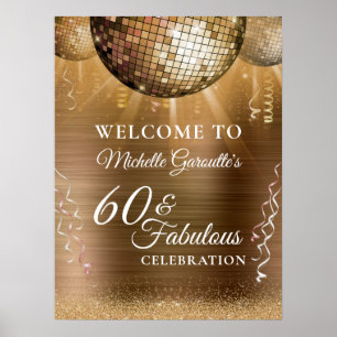 Affiche Parties scintillant Glam 60 & Fabulous Gold Disco 