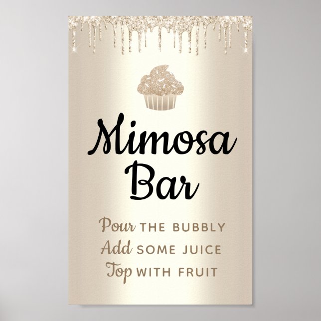 Affiche Parties scintillant Gold Cupcake Driving Bakery Ch (Devant)