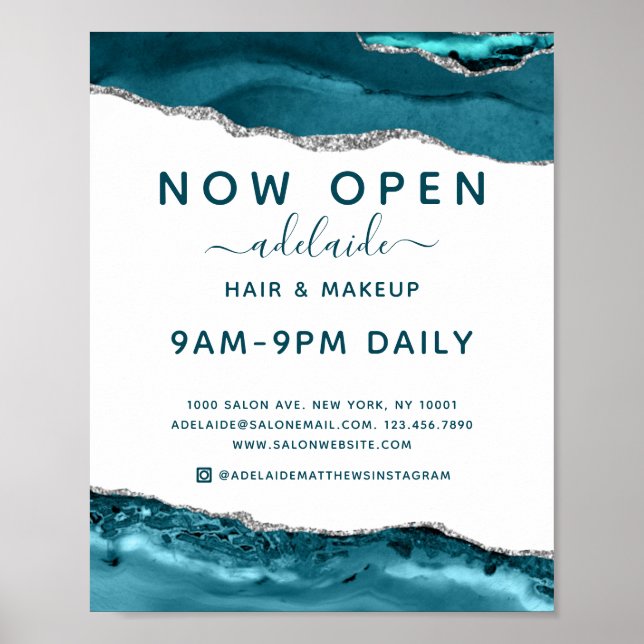 Affiche Parties scintillant moderne en argent Salon des ch (Devant)