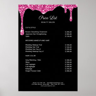 Affiche Parties scintillant moderne Schwarz-rose Preishear