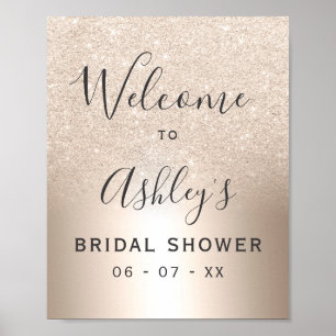 Affiche Parties scintillant or chic ombre foil nuptiale do