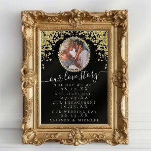Affiche Parties scintillant Photo Our Love Story Mariage d