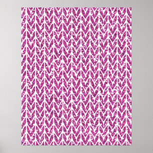 Affiche Parties scintillant rose Chevrons Knit Motif Impri