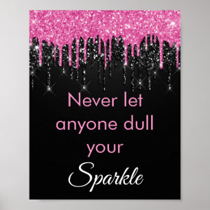 Affiche Parties scintillant rose chic Motivation