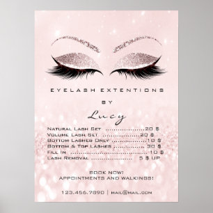 Affiche Parties scintillant rose de maquillage Yeux Lashes