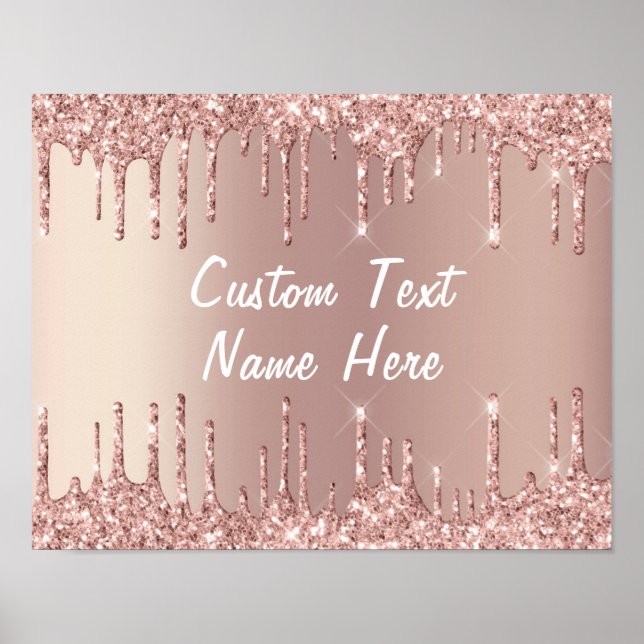 Affiche Parties scintillant rose Gold Blush Drivers Nom du (Devant)