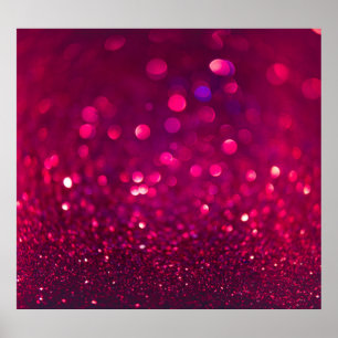 Affiche Parties scintillant rose rouge : Bokeh Abstrait