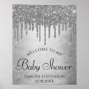 Affiche Parties scintillant Sivler de séchage Douche en