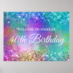 Affiche Parties scintillant Sparkly Mermaid Foil 40e anniv
