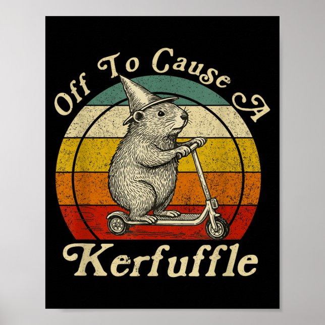 Affiche Partir pour causer une agitation drôle de marmotte (Devant)