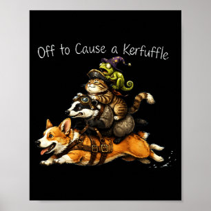 Affiche Partir pour causer une agitation Funny Corgi Anima