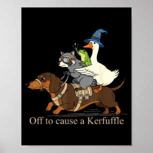Affiche Partir pour causer une pagaille grenouille raton l