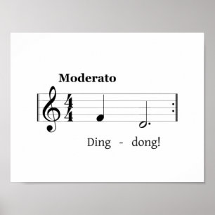 Affiche Partition de musique pour sonnette Humoristique de