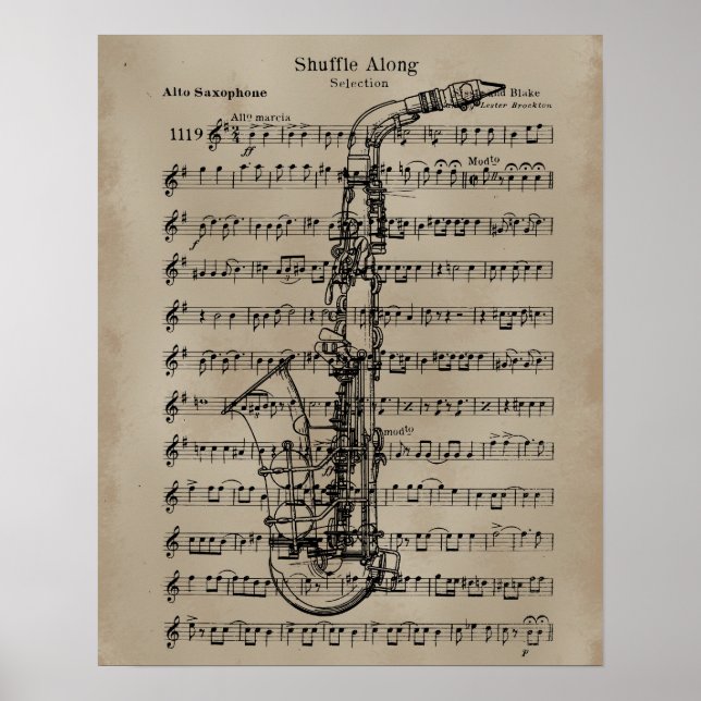Affiche Partition saxophone (Devant)