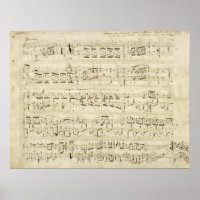 Partition sur parchemin manuscrite en encre