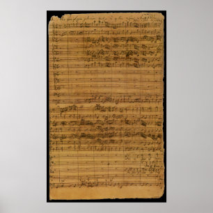 Affiche Partition vintage de Johann Sebastian Bach