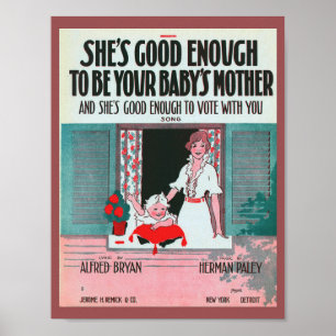 Affiche Partition vintage Suffragette Music Cover 1916