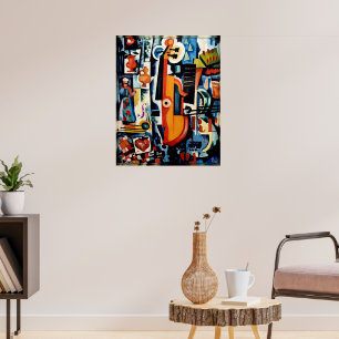 Affiche Parto de Viola Bom Menage, Cubisme,