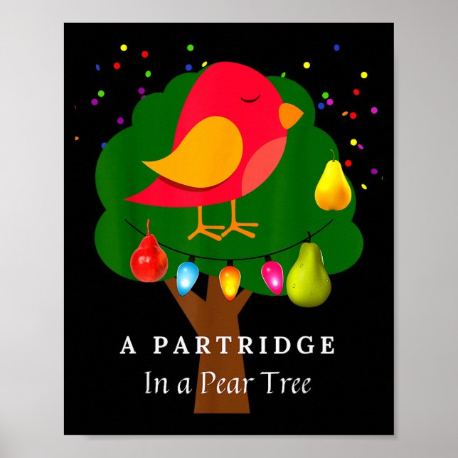 Affiche Partridge In A Pear Tree Twelve Days Of Christmas  (Devant)