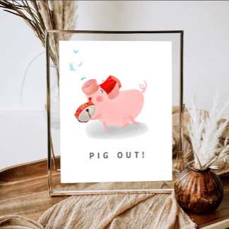 Affiche Party Pig Out Sign
