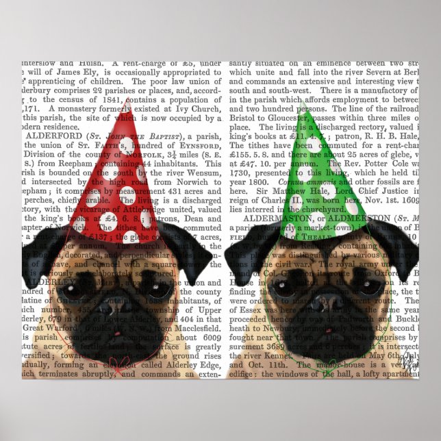Affiche Party Pugs Pair (Devant)