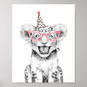 Affiche Party Tiger Lion Safari Animaux Décor Anniversaire