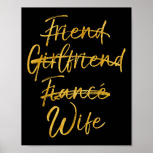 Affiche Pas Ami Fille Amie Fiance Femme Chemise Or Weddi