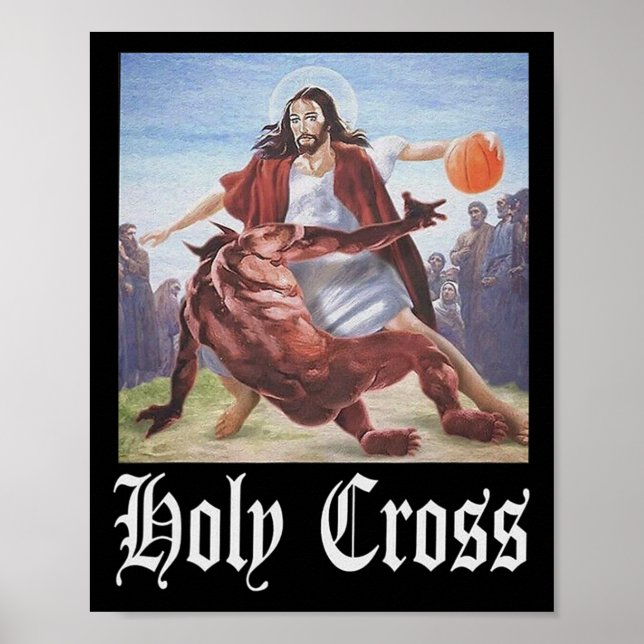 Affiche Pas aujourd'hui Satan Jesus Crossover Bysketbyll H (Devant)