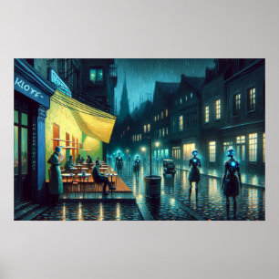 Affiche "Pas besoin d'art" (Café Terrasse Noir)