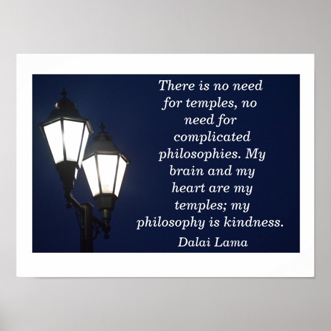Affiche Pas besoin de temples - Citation du Dalaï Lama - A (Devant)