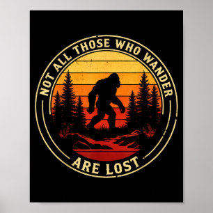 Affiche Pas ceux qui errent sont perdus bigfoot vintage
