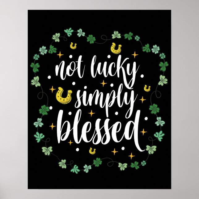 Affiche Pas chanceux simplement béni St Patrick's Day (Devant)