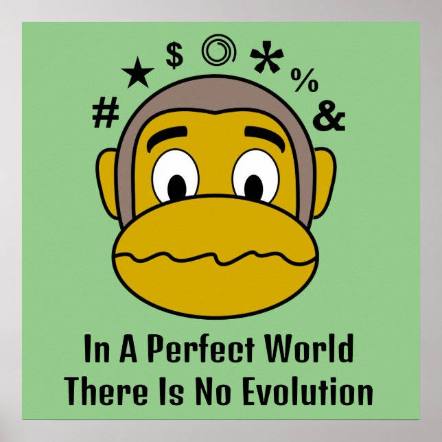 Affiche Pas d'affiche de motivation pour singe de l'évolut (Devant)