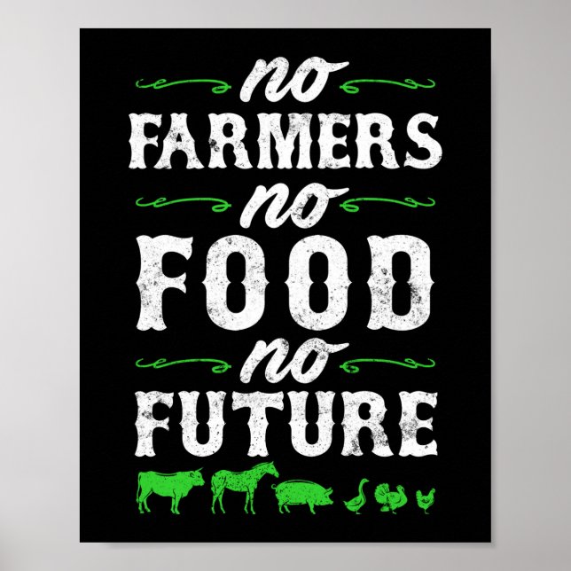 Affiche Pas d'agriculteurs Pas de nourriture Pas de vie fu (Devant)