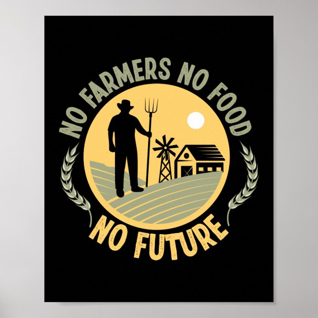 Affiche Pas d'agriculteurs Pas de nourriture Pas de vie fu (Devant)