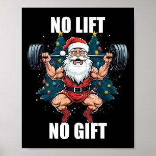 Affiche Pas d'ascenseur Pas de cadeau Père Noël Gym Bodybu