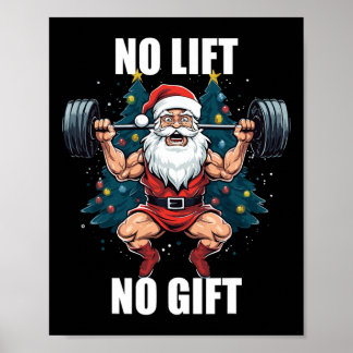 Affiche Pas d'ascenseur Pas de cadeau Père Noël Gym Bodybu