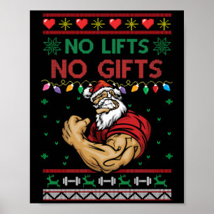 Affiche Pas d'ascenseurs Non s Vilain entraînement de Noël
