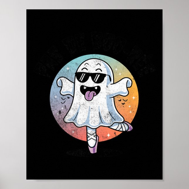 Affiche Pas De Boo Ree Funny Ghost Danse Ballet Halloween (Devant)
